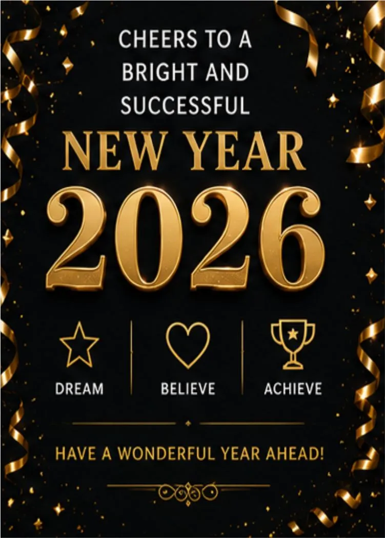 Happy New Year social media post design