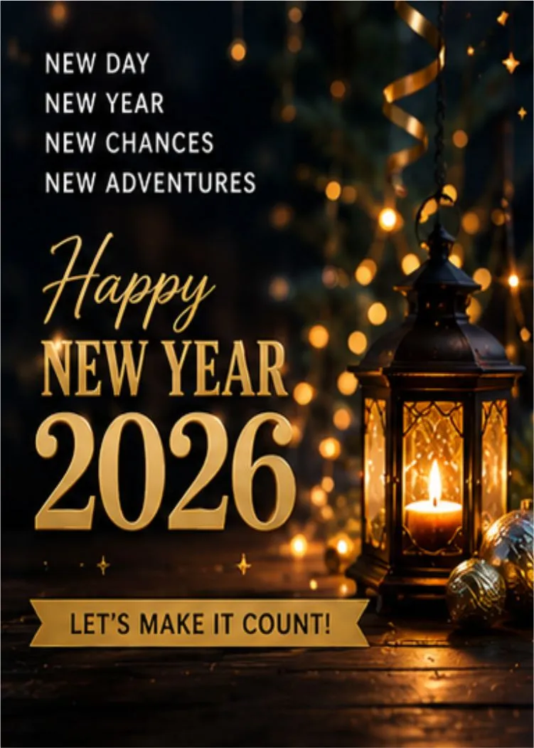 Happy New Year social media post design