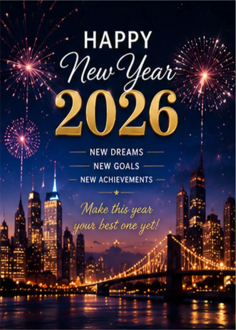 Happy New Year social media post design