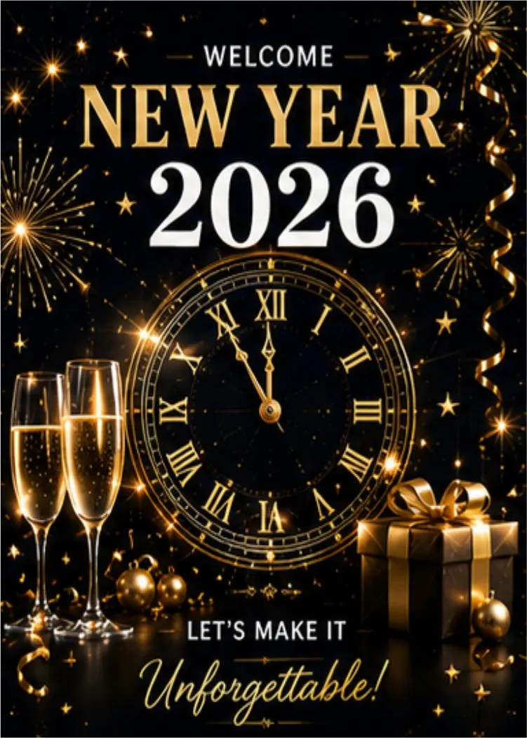 Happy New Year social media post design